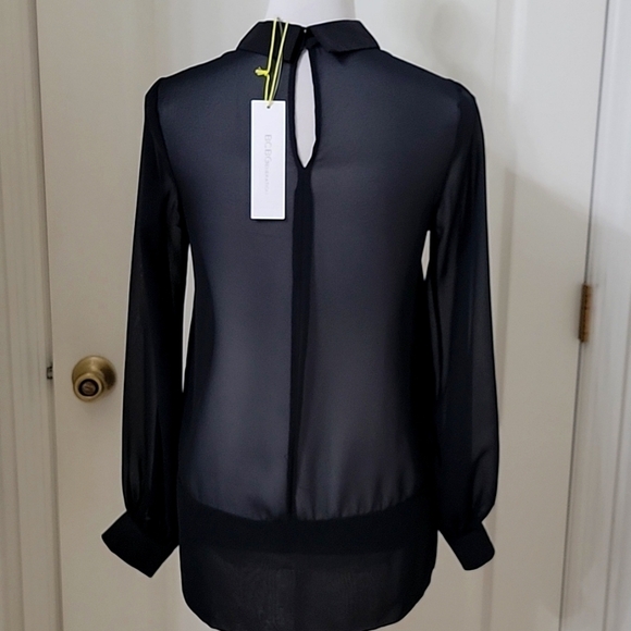 BCBGeneration Size XS Black Semi Sheer Tunic NEW with Tag - Picture 5 of 14